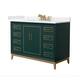 Option Green / White Cultured Marble Top / Satin Bronze