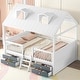 preview thumbnail 21 of 38, Merax House Bed with Roof and 4 drawers White - Full