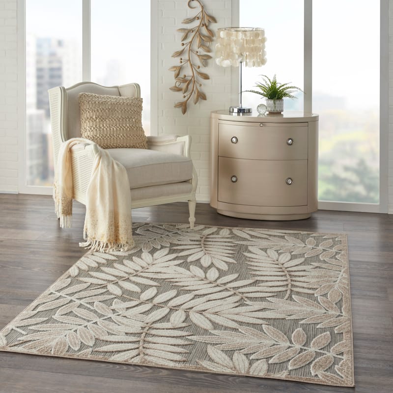 Nourison Aloha Leaf Print Vibrant Indoor/Outdoor Area Rug