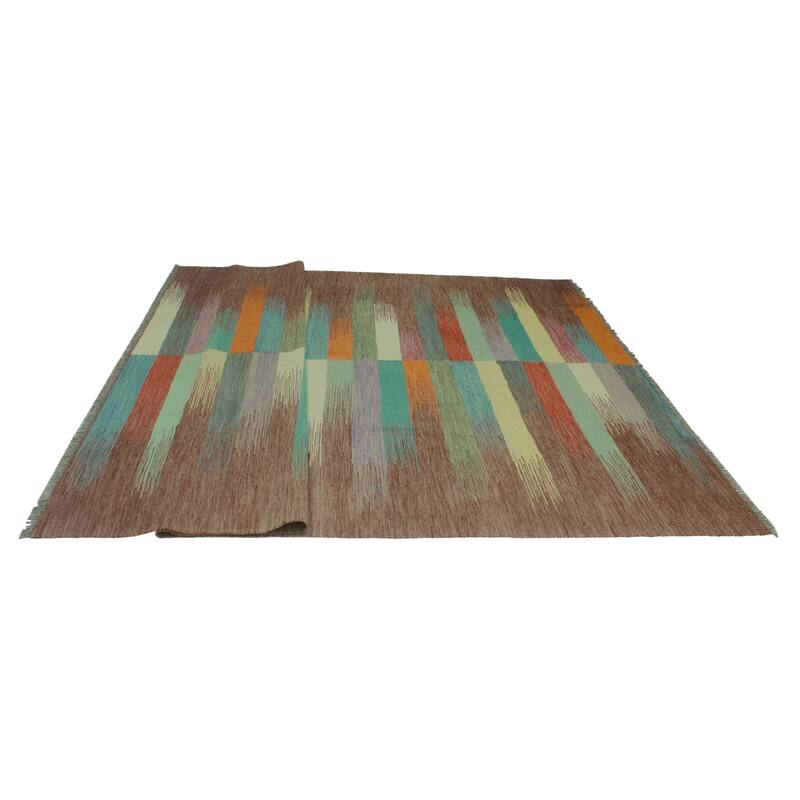 Noori Rug Winchester Flatweave Mose Brown/Blue Rug - 8'5" x 11'4"