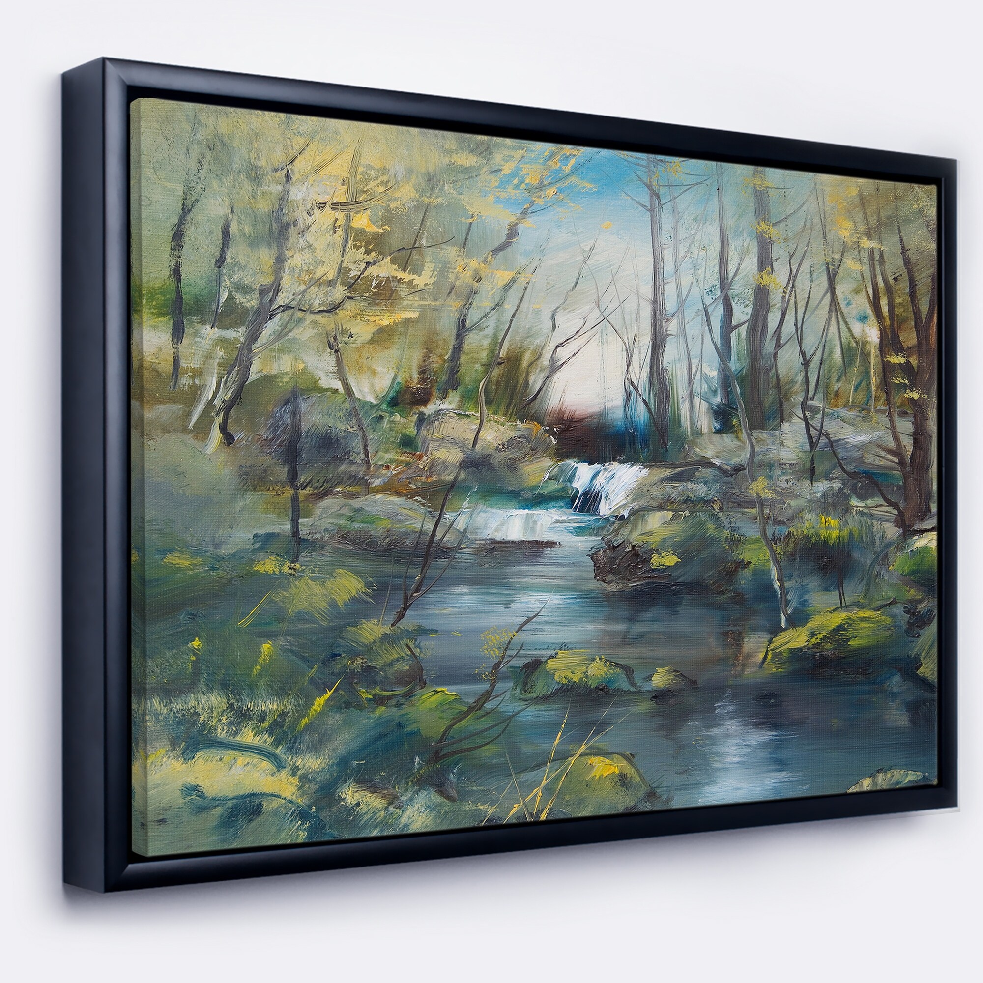 Shop Designart Brook And Rocks Oil Painting Landscape Painting