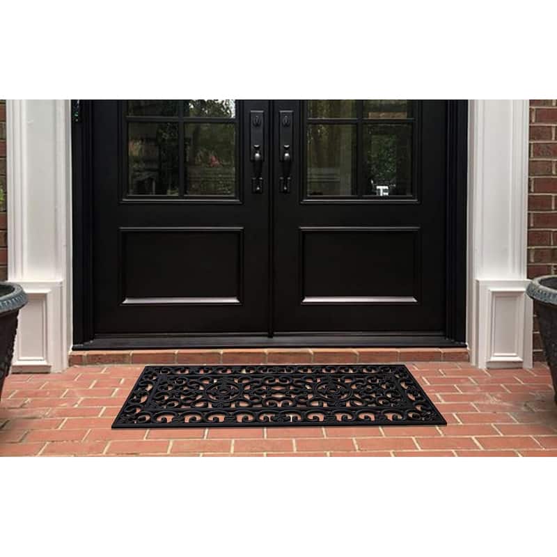 A1HC First Impression Natural Rubber Durable Attractive Entry Doormat