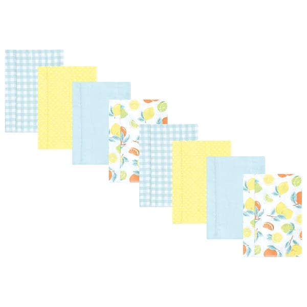 slide 1 of 1, Hudson Baby Boys and Girls Cotton Poly Flannel Burp Cloths 8-Pack, Citrus Mint, One Size - Citrus Mint 8-Pack - One Size One Size - Citrus Mint 8-Pack