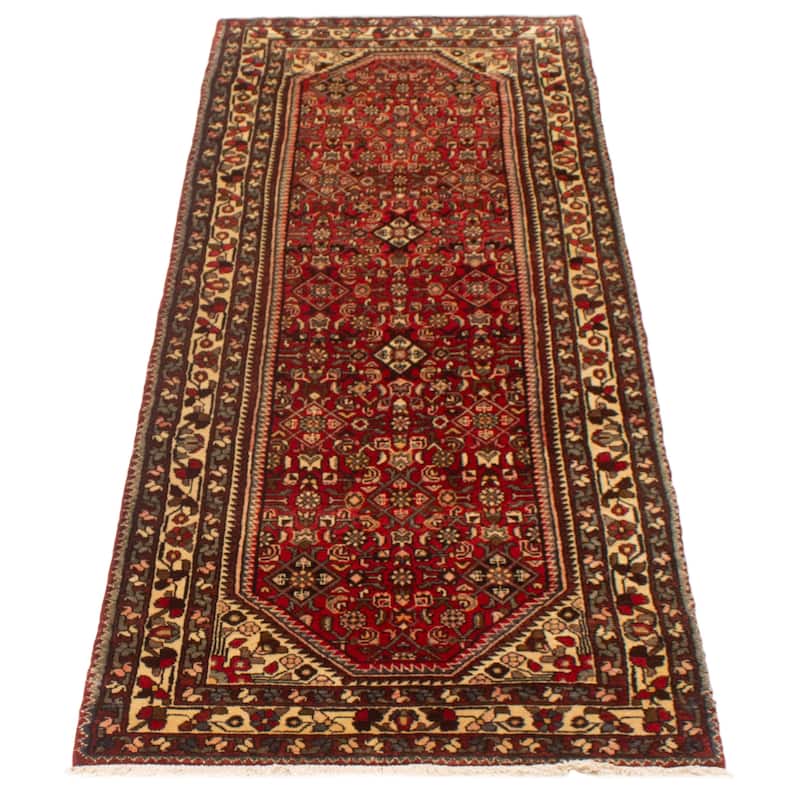 ECARPETGALLERY Hand-knotted Andelz Red Wool Rug - 3'6 x 10'0