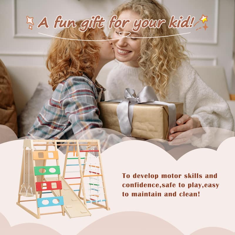 2-in-1 Slide & Climb Set, 9-in-1 Outdoor Playset for Motor Skills, Fun & Safe Play