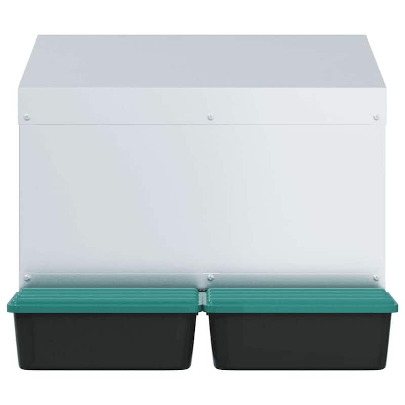 vidaXL Chicken Nesting Box 2 Compartments Wall-Mounted Galvanised Steel