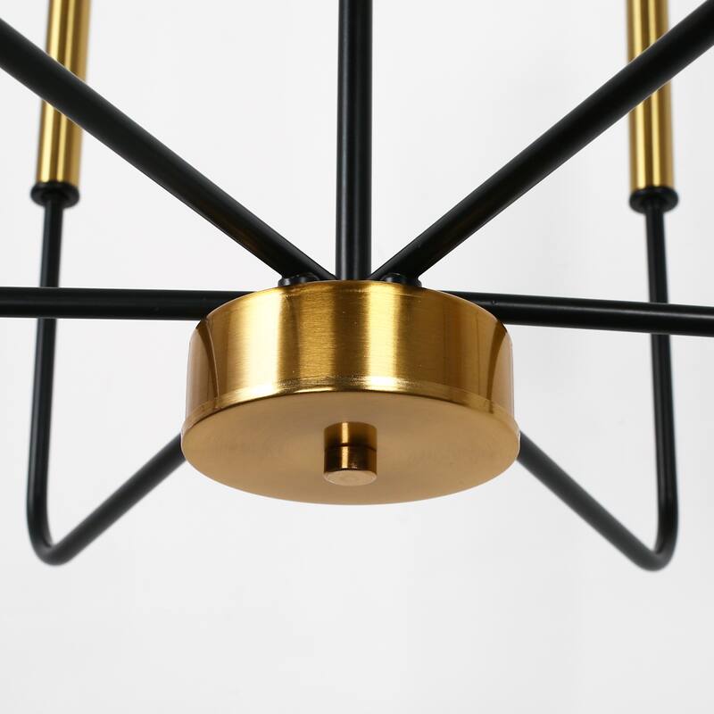 YANSUN Luxury 6-Light Gold & Black Branch Chandelier, E12 Sockets, Bulbs Not Included