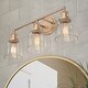 preview thumbnail 1 of 10, Cionar Mid-century Modern Gold 3-Light Bathroom Vanity Lights with Clear Bell Glass for Powder Room - L21.5"x W7.5"x H 10" L21.5"x W7.5"x H 10"