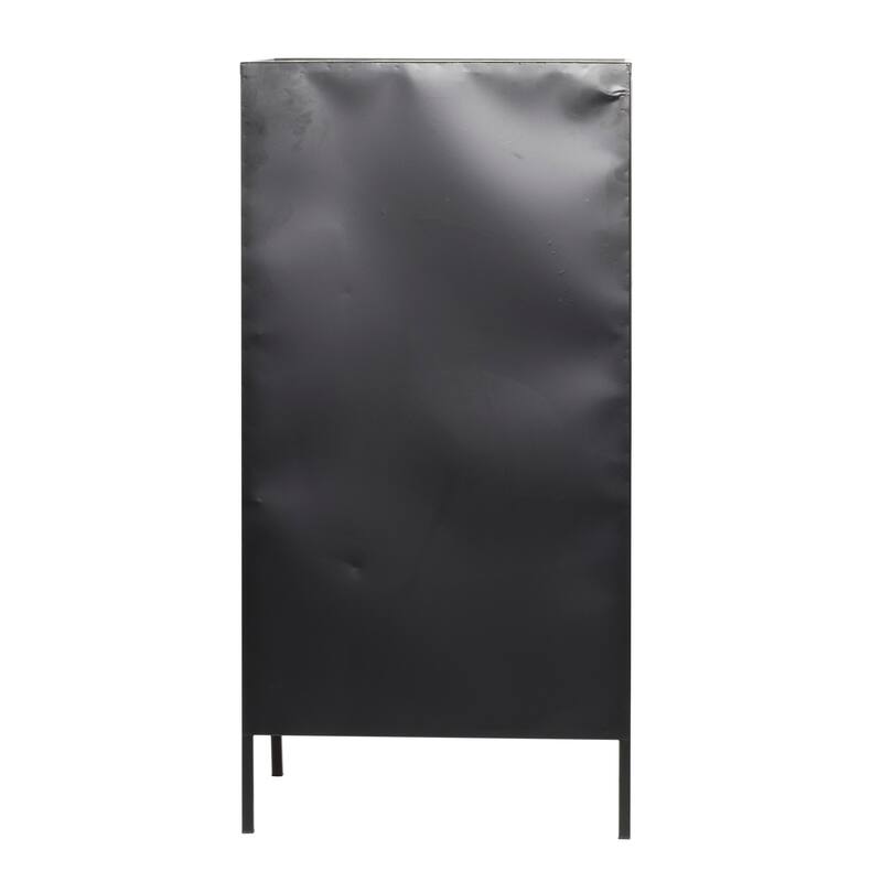 Metal 10-Bottle Wine Rack with Wine Glass Holders and Wood Accents - Black or White