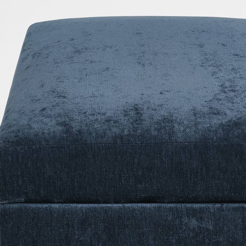 Oversized Chenille Modular Ottoman With Cushioned Top
