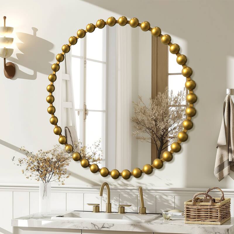 Iron Bead Wall Mirror to Enhance the Overall Otyle