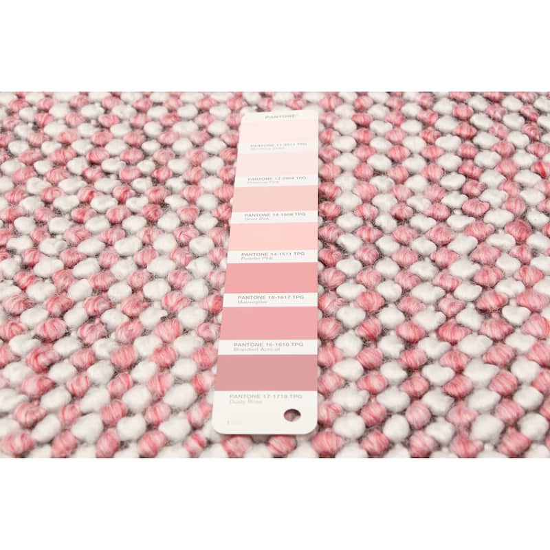 ECARPETGALLERY Braid weave Sienna Pink Wool Rug - 5'0 x 8'0