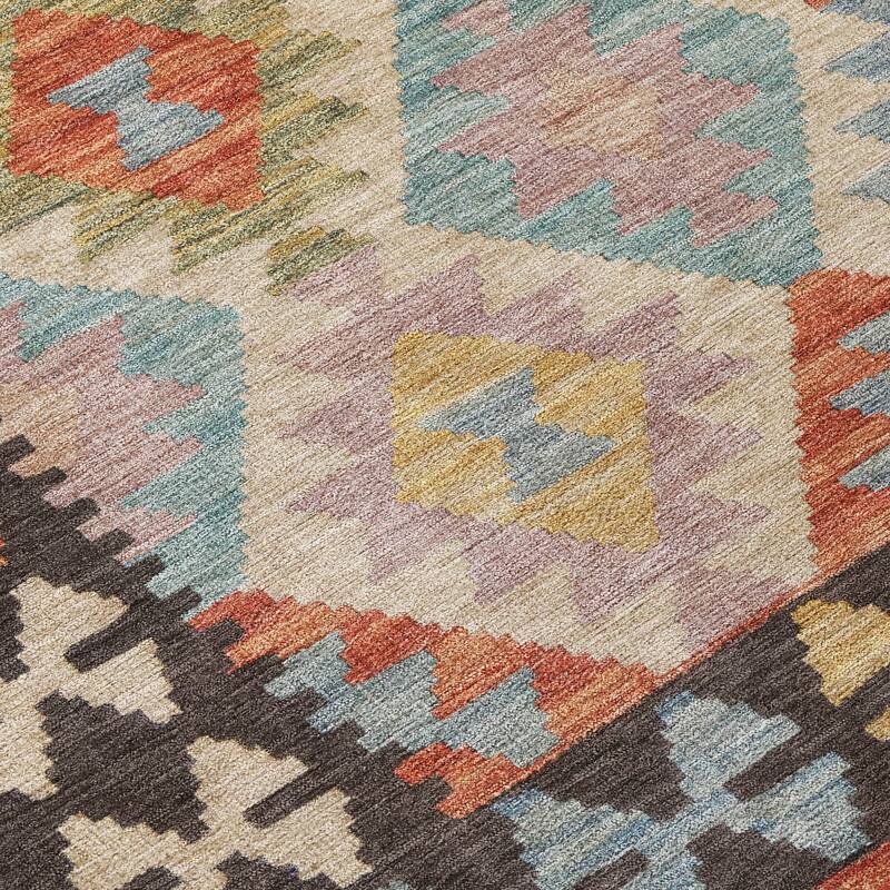 Machine Washable Indoor/ Outdoor Boho Global Chantille Rug