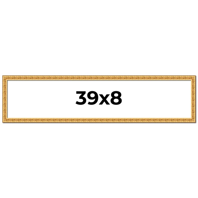 39x8 Frame Gold Real Wood Picture Frame Width 1 inches | Interior