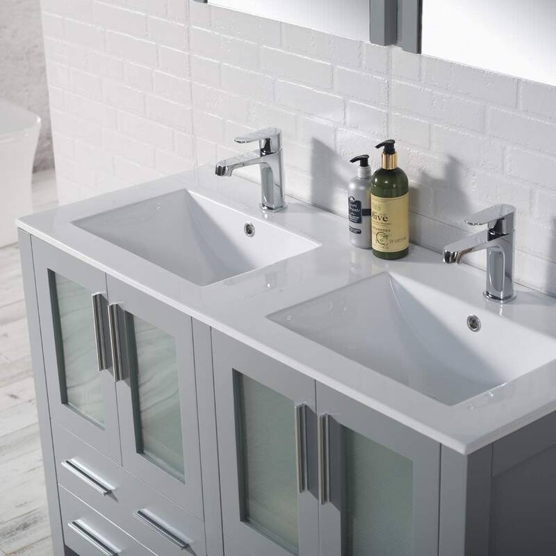 Blossom 48" Double Sink Bathroom Vanity with Ceramic Tops & Mirrors