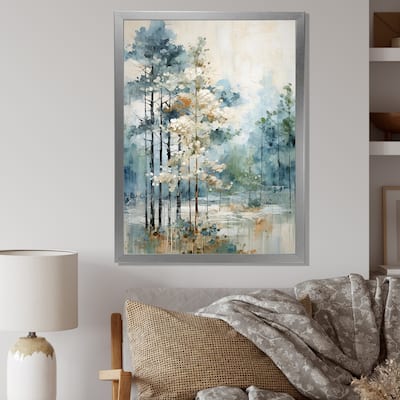 Designart "Pine Tree Enchanted Forest II" Tree Pine Framed Wall Decor