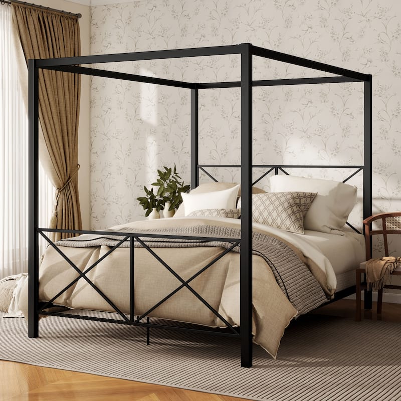 Furniture of America Rosemarie Canopy Metal Bed