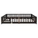 preview thumbnail 24 of 34, Queen size Floor Platform Bed with Fence Guardrails and Door