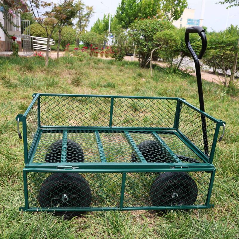 Multi-functional cart with 10-inch solid tires for gardening and farming