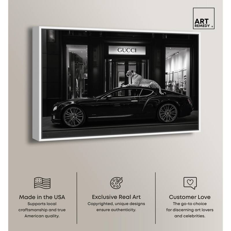 Cheetah and Sports Car Store Canvas by Art Remedy