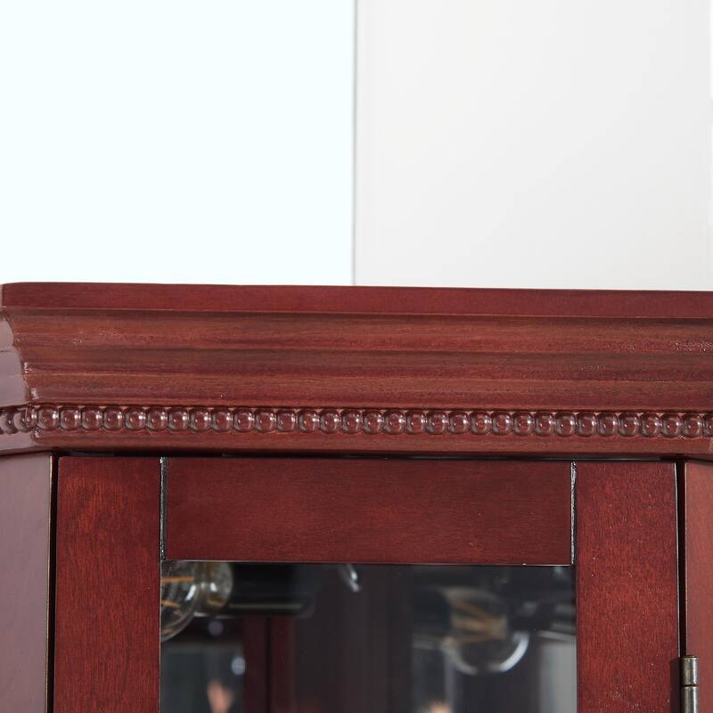 Corner Curio Cabinet with Lights(E26 light bulb not included)