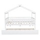 preview thumbnail 37 of 50, Full Size Wooden House Bed With Twin Size Trundle