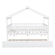 preview thumbnail 49 of 98, Twin/Full Wooden House Bed with Trundle - Solid Wood Design