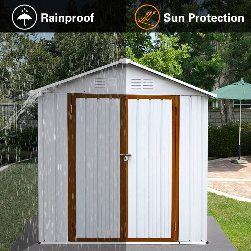GDFStudio - Ethan Marshall Compact and Durable 4ft x 6ft Outdoor Storage Shed for Efficient Garden Organization