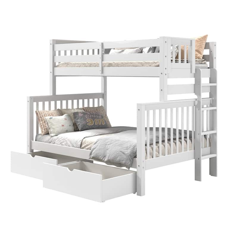 Taylor & Olive Trillium Twin over Full Bunk Bed, 2 Drawers