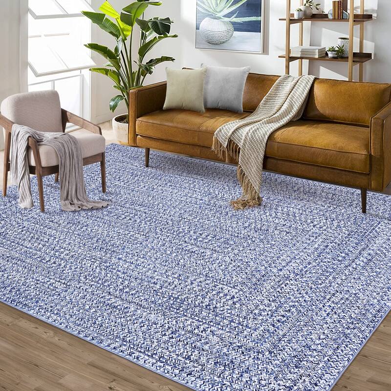 Modern Braided Print Rug Washable Area Rugs for Living Room Bedroom
