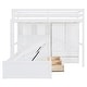 preview thumbnail 4 of 28, Twin Bunk Bed with 6-Drawers, Built-In Wardrobe, Storage Shelves & Hydraulic Lift Bed, Space-Saving Storage Solution, White