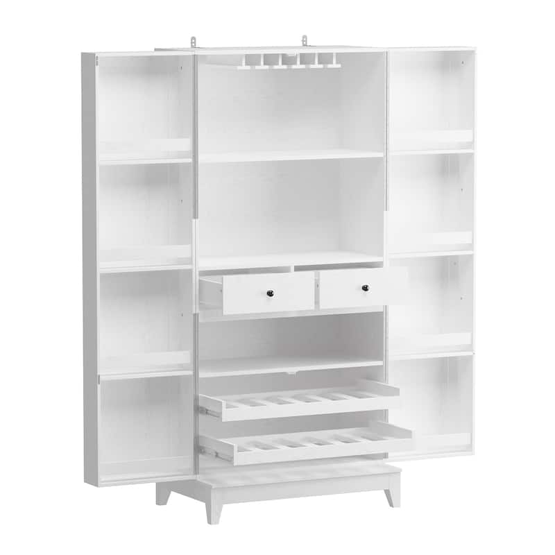 Kitchen Storage Solution Wine Drawers Wine Glass Cabinet Pantry White