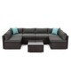 preview thumbnail 5 of 8, COSIEST 7-piece Outdoor Patio Furniture Wicker Sectional Sofa Set