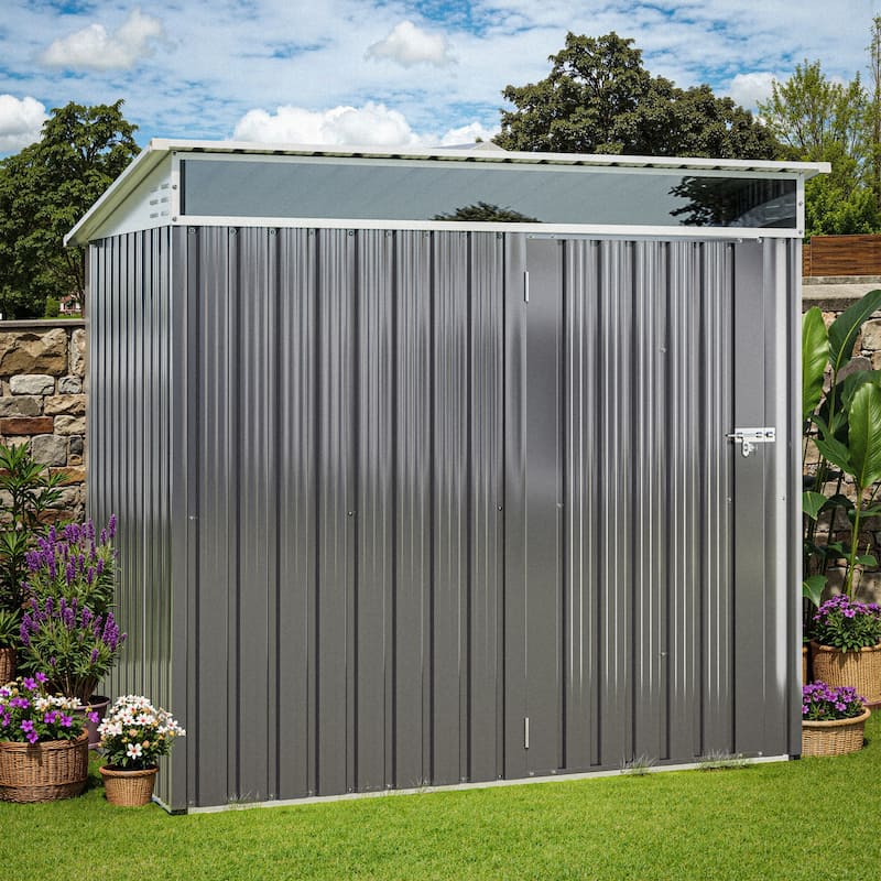 Futzca Outdoor Storage Shed with Ventilation, Multi-Purpose Tool Shed - Large - DarkGrey