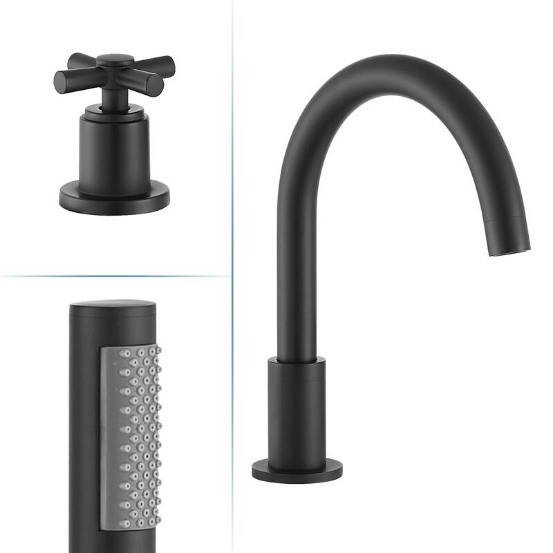 Altair Sorlia Cross Handles Deck-Mount Roman Tub Faucet with Handshower