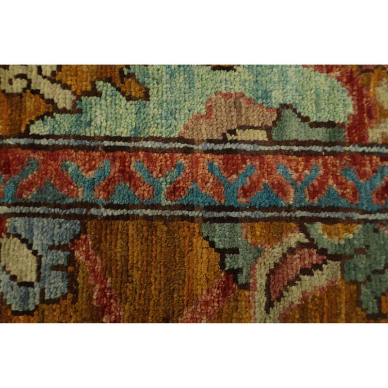 Hand Knotted Oriental 100% Wool Carpet Traditional All-Over Oranges & Rust Ziegler Area Rug - 12' 1'' X 9' 3''