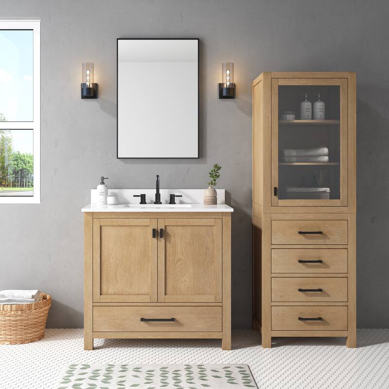 Avanity Modero 24 in. Linen Tower in Brushed Oak finish