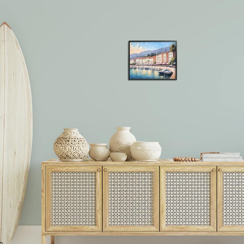 Stupell Quaint Seaside Marina Framed Giclee Art Design By Kim Allen