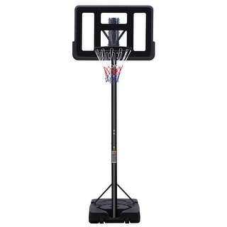 Roomfitters Portable Basketball Hoop, Adjustable Height 7.5-10ft, 44 Inch Backboard, Stable Base and Wheels, Black