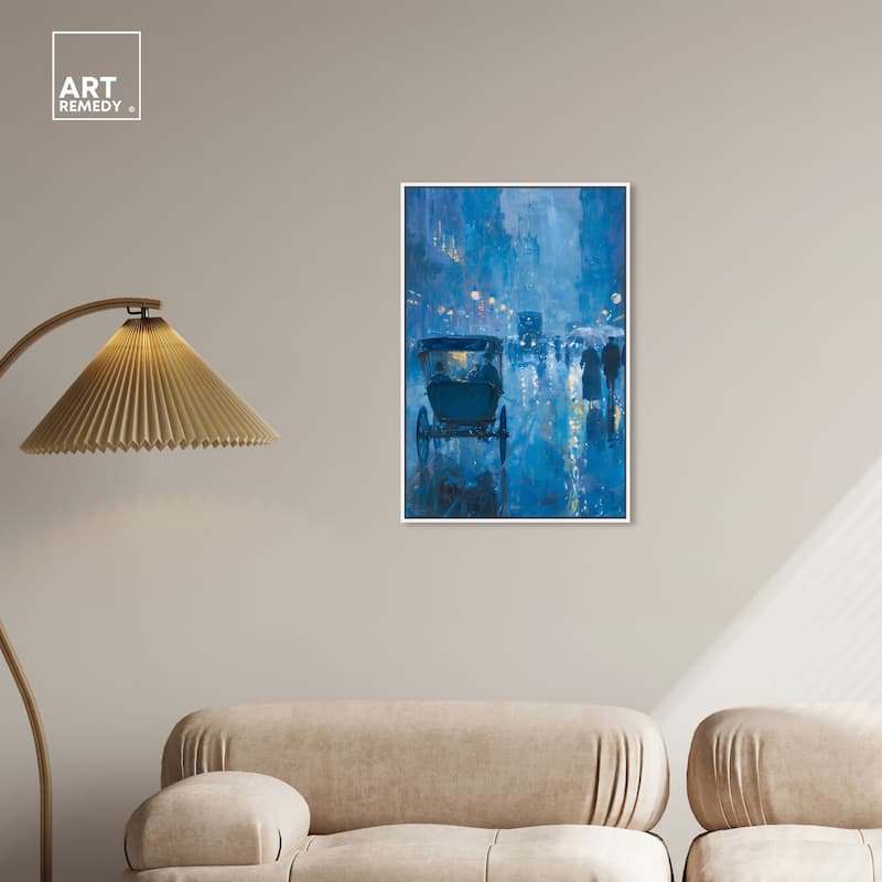 Art Remedy London Nights Framed Impressionism 1 Piece Canvas Wall Art /Monet And Van Gogh Inspired Art