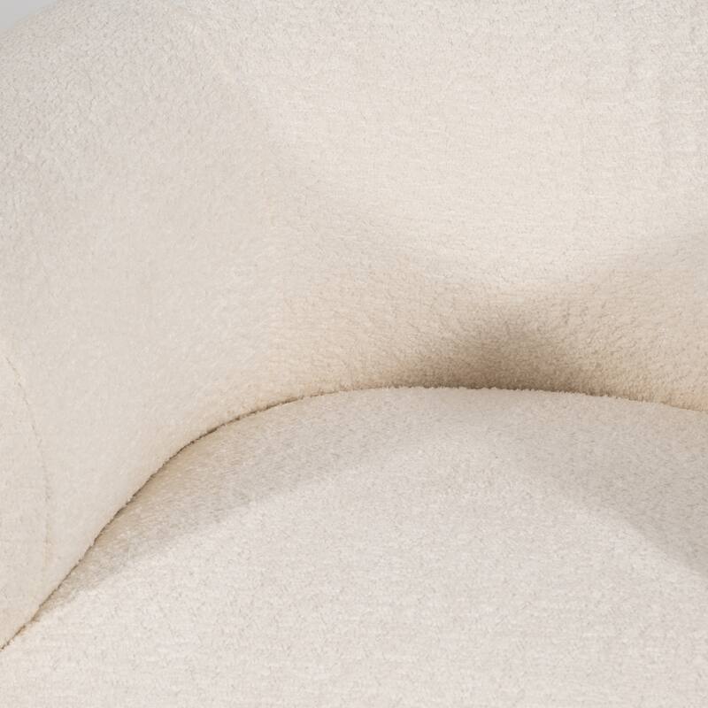 Contemporary Curved Upholstered Barrel Chair Plush Seat and Wood Frame