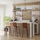 preview thumbnail 7 of 12, Skara Mid-Century Swivel Counter Stool, Upholstered Counter Height Chair with Bentwood Legs