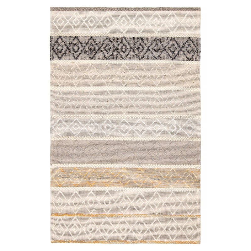 ECARPETGALLERY Braid weave Sienna Cream Wool Rug - 5'0 x 7'11 - Cream - 5'0 x 7'11