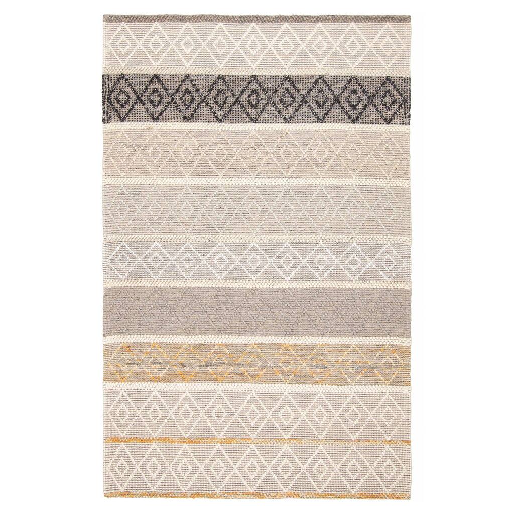 ECARPETGALLERY Braid weave Sienna Cream Wool Rug - 5'0 x 7'11