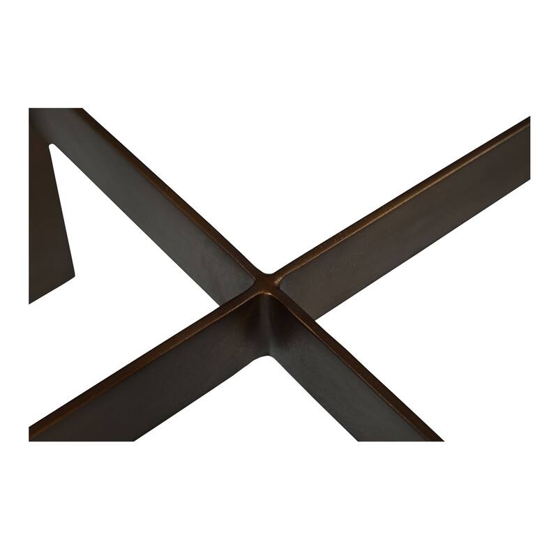 NADAAL STUDIOS Caelin Side Table, White Marble Top with Iron Base and Metal-Rim Edge, White