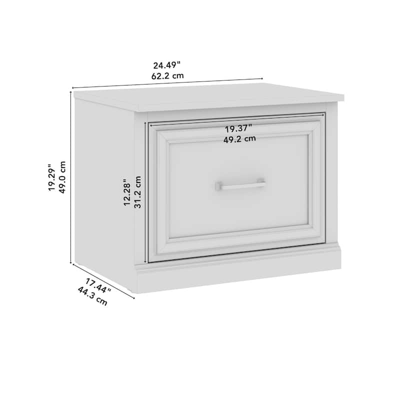 Woodland 24W Small Shoe Bench with Drawer by Bush Furniture