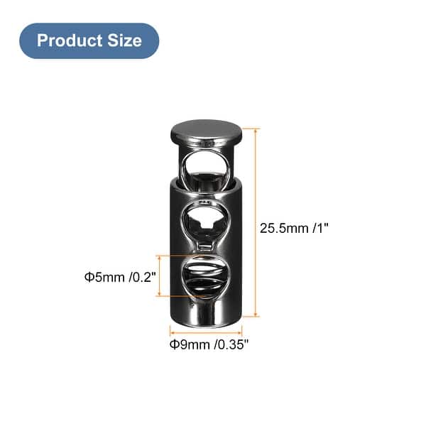 Drawstring Lock Slide Metal Cord Locks Double Hole Spring Stopper Fastener Slider Toggles End ...