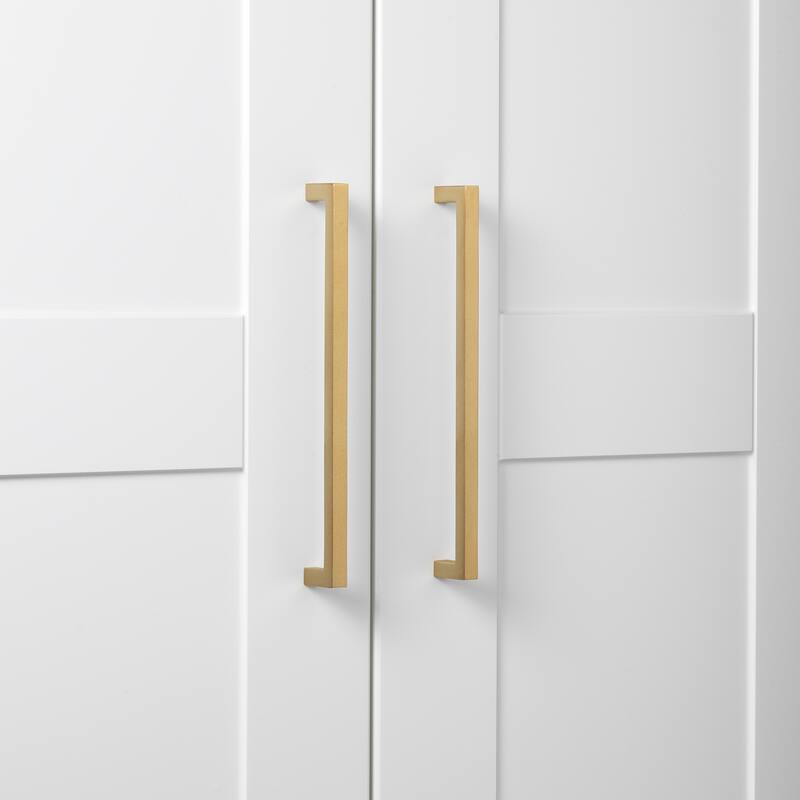 GlideRite 5-Pack 8-3/4 in. Center Satin Gold Solid Square Bar Pulls - Satin Gold