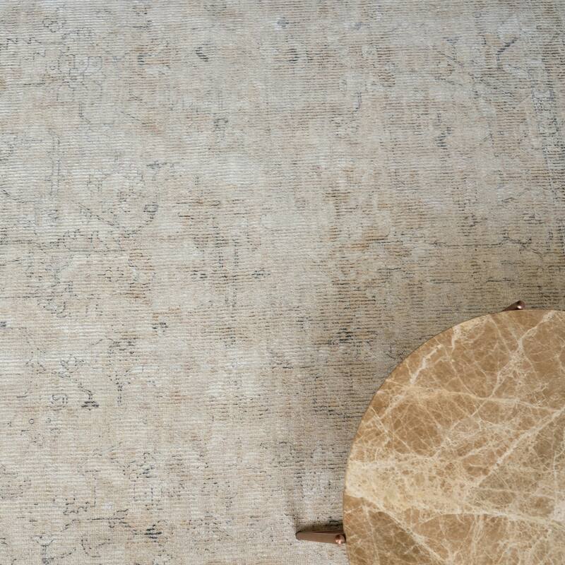 EXQUISITE RUGS Tuscany Hand-loomed Wool/Bamboo Silk Light Beige Area Rug.