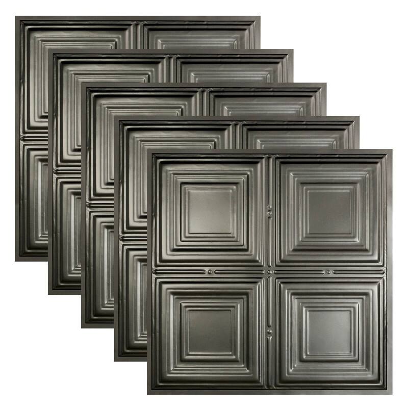 Great Lakes Tin Syracuse Lay-in Ceiling Tile - Argento - 2 x 2
